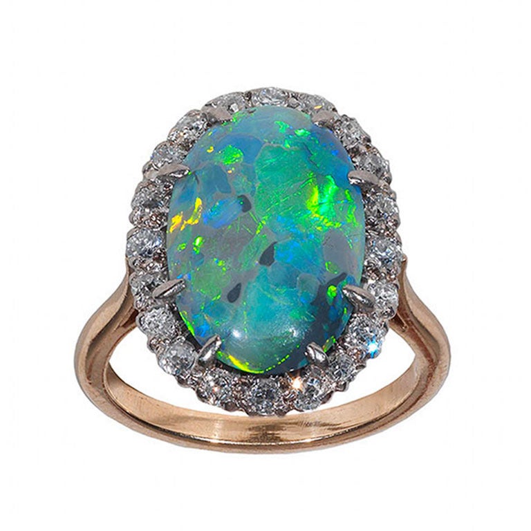 Antiker Opal-Diamant-Ring