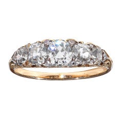 Late 19th century five stone diamond ring, English c.1890