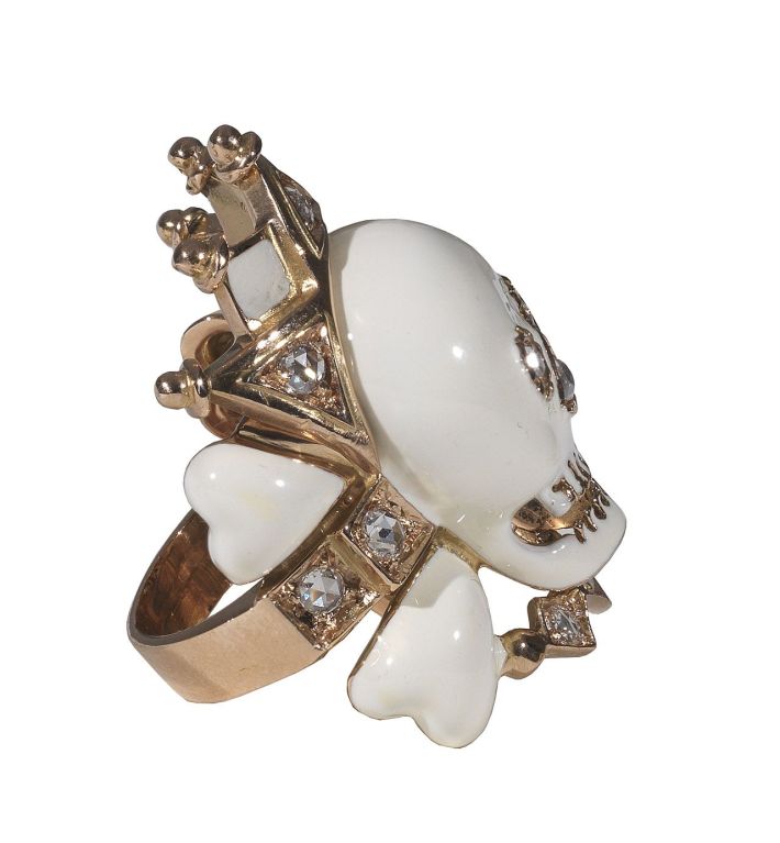 Skull Ring with Crown