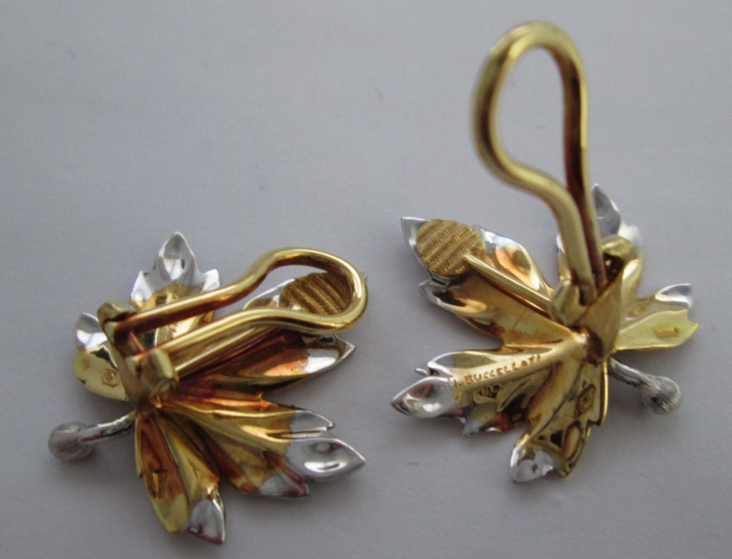 Buccellati Gold Leaf Earrings In Excellent Condition In Firenze, IT