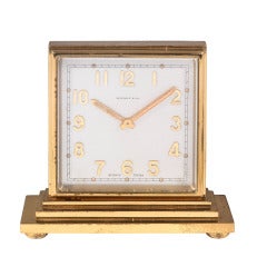 Tiffany & Co. Concord Gilt-Brass Double-Dialed Eight-Day Desk Clock 5