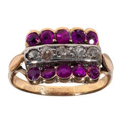Antique Ruby Diamond Silver Gold Ring 3