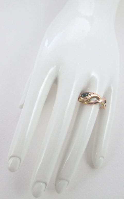 A Victorian Sapphire Gold Snake Ring