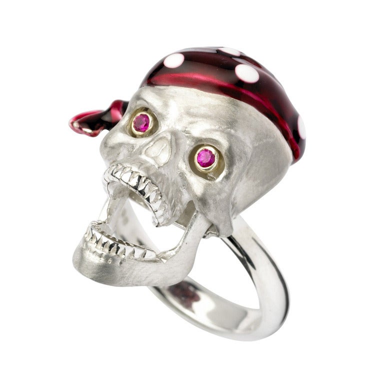 DEAKIN & FRANCIS Silver Pirate Skull Ring