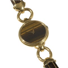 Lady's Gold and Wood Bracelet-Watch Universal Geneve at 1stDibs