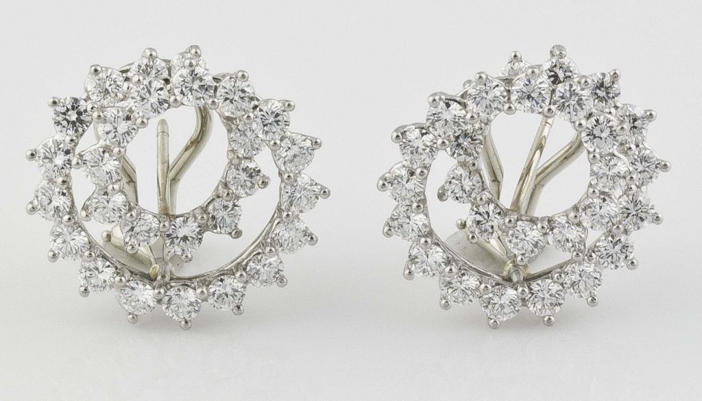 Bold and elegant platinum and diamond earrings from the 