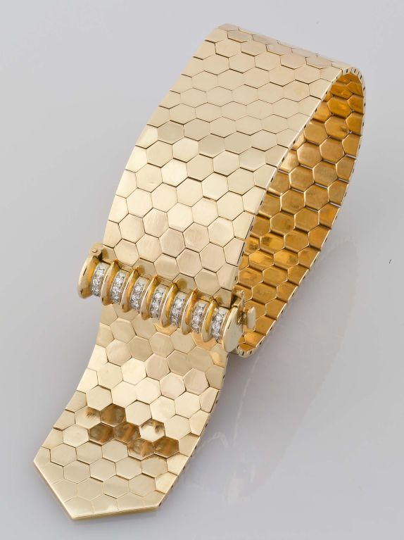 gold honeycomb bracelet