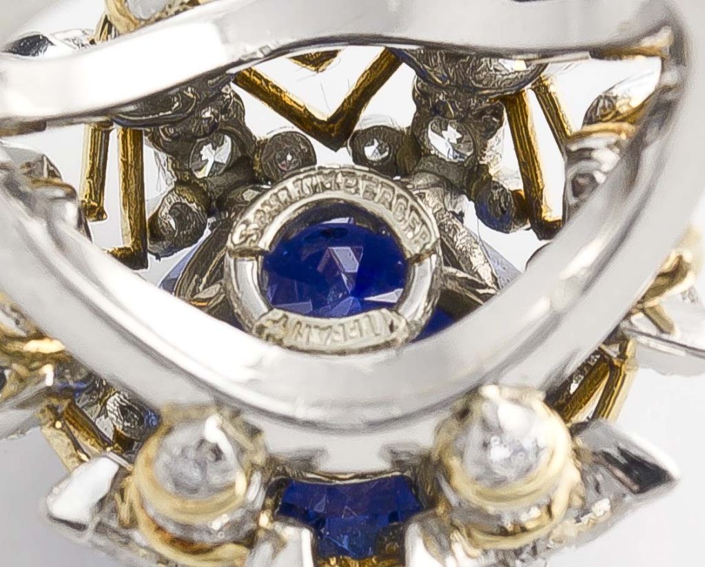Women's TIFFANY SCHLUMBERGER 6 Bee Diamond Sapphire Gold Platinum Ring