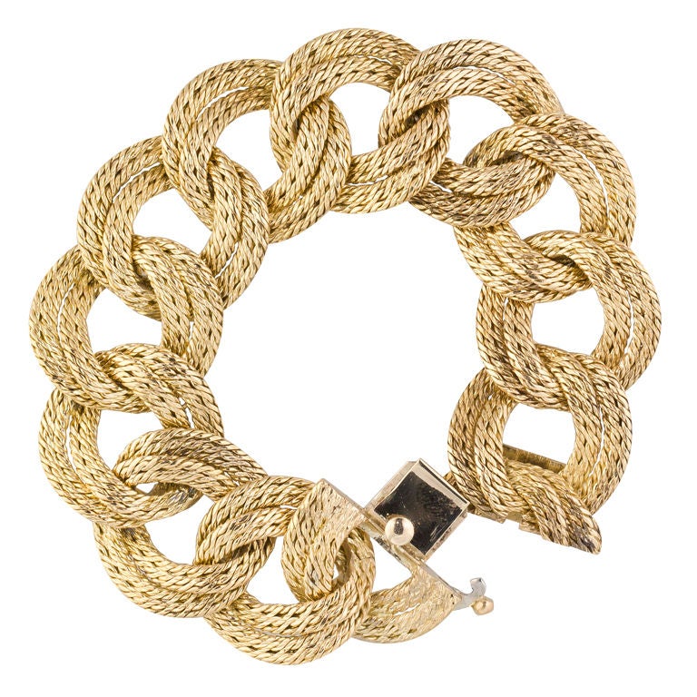 TIFFANY FRANCE Vintage 18K Gold Braided Link Bracelet