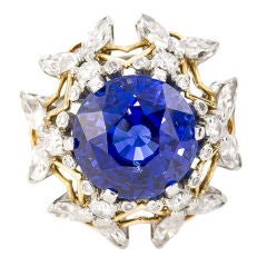 TIFFANY SCHLUMBERGER 6 Bee Diamond Sapphire Gold Platinum Ring