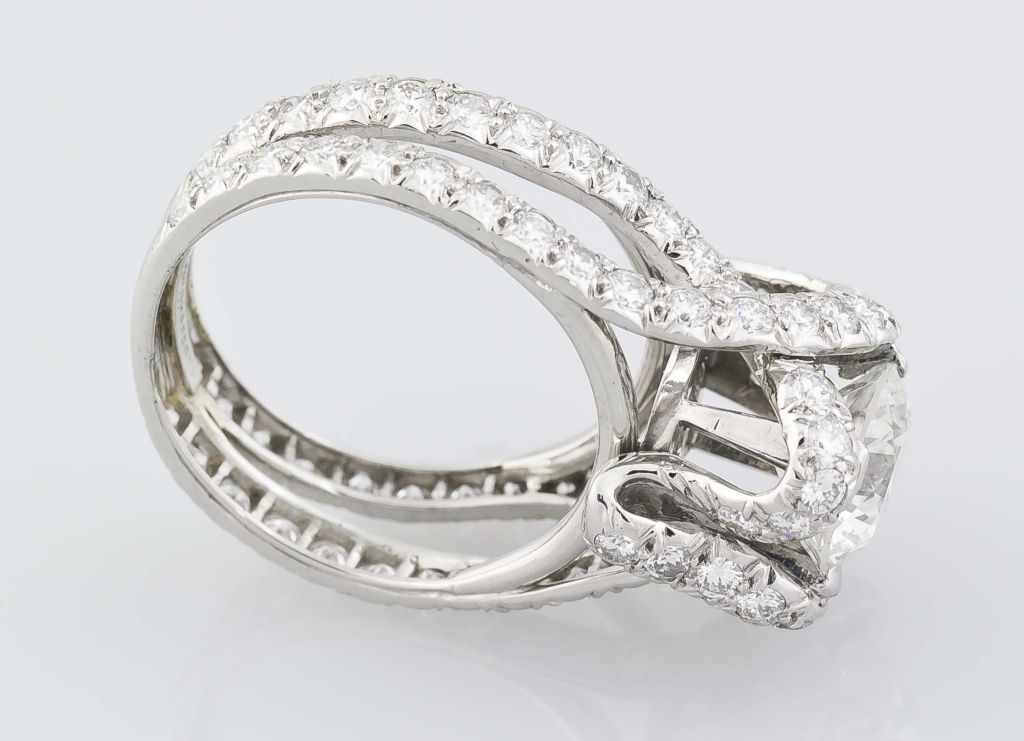 Women's TIFFANY SCHLUMBERGER  Round Diamond Platinum Engagement Ring
