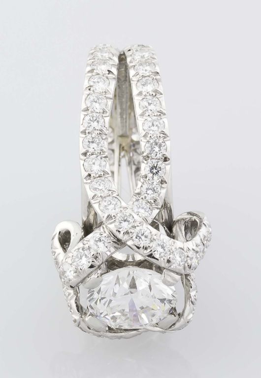 TIFFANY SCHLUMBERGER  Round Diamond Platinum Engagement Ring 4