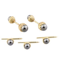 TIFFANY SCHLUMBERGER 18K Gold Acorn Cufflinks Stud Set