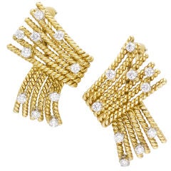 TIFFANY SCHLUMBERGER 18K Gold Platinum Diamond Earrings