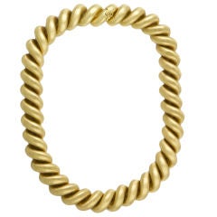 M. BUCCELLATI 18K Gold Torchon Link Necklace