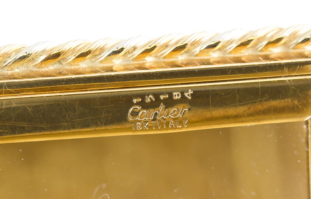 CARTIER 2 Tone 18K Gold Sapphire Diamond Platinum Clutch Purse 5