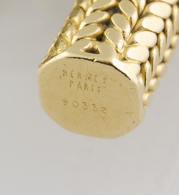 HERMES CHAINE D'ANCHE TRESSE Gold Toggle Link Bracelet GM 1