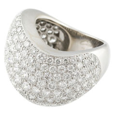 CARTIER PARIS NOUVELLE VAGUE 18K White Gold Diamond Wide Ring