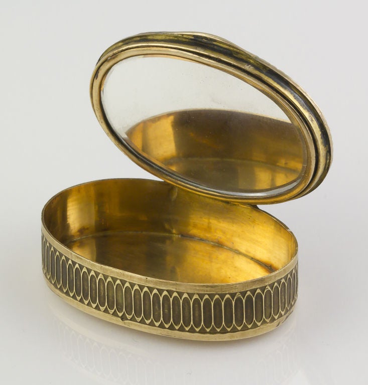 Russisches Art nouveau-Stil Pillbox aus Gold Emaille im Angebot 1