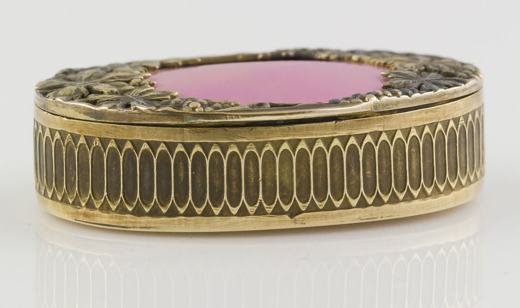 Women's Russian Art Nouveau Gold Enamel Pill Box For Sale