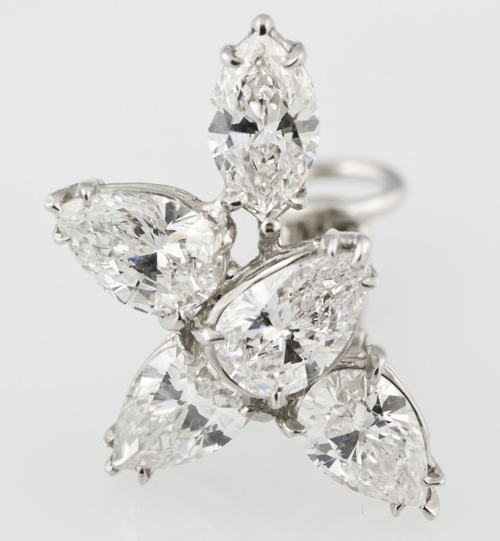 HARRY WINSTON Platinum Diamond Cluster Earrings at 1stDibs | harry ...