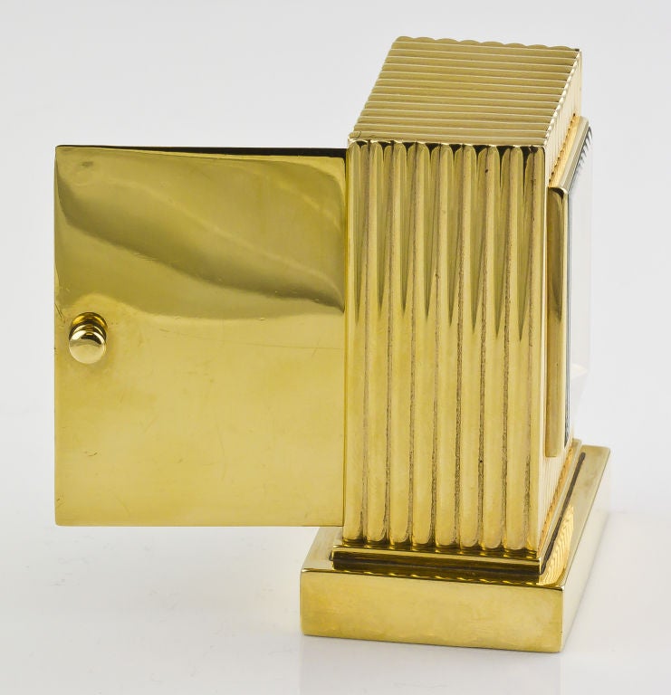 CARTIER Retro Gold Desk Clock For Sale at 1stdibs