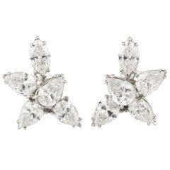 HARRY WINSTON Platin-Diamant-Cluster-Ohrringe