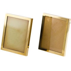 CARTIER Retro Pair (2) Of Gold Picture Frames