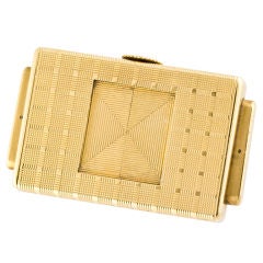 CARTIER FRANCE Deco Gold EWC Traveling Shutter Clock