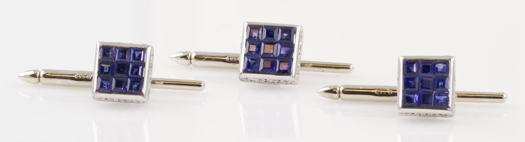 Aletto Brothers Invisible Set Sapphire Diamond Platinum Stud Set 1