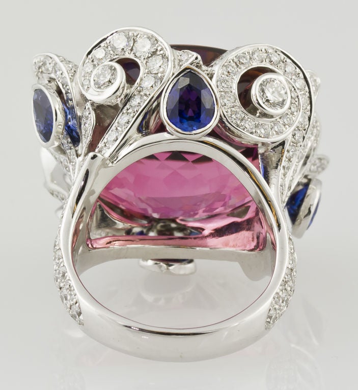 Contemporary PIAGET Limelight Tourmaline Sapphire Diamond Cocktail Ring