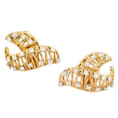 STERLE PARIS  Diamond Gold Earrings