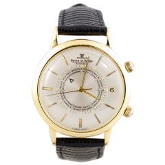 JAEGER-LECOULTRE Gold World Time Memovox Watch 39mm