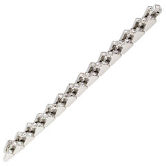 BOUCHERON Art Deco Platinum Diamond Escalator Bracelet