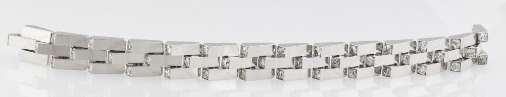 BOUCHERON Art Deco Platinum Diamond Escalator Bracelet 3