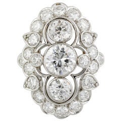 HARRY WINSTON Estate Platinum Three Stone Diamond Dinner Ring