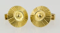 LALAOUNIS 18K Gold Sun Dial Cufflinks