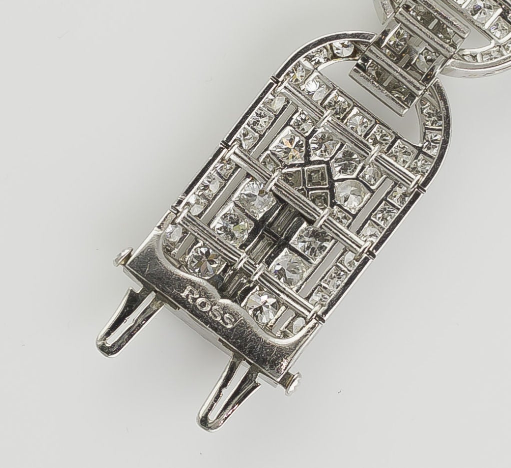 Women's ROSS Art Deco Important Diamond Platinum Bracelet