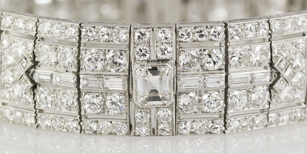ROSS Art Deco Important Diamond Platinum Bracelet 2
