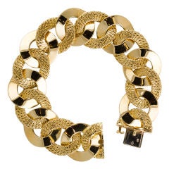 George L'Enfant French 1960's Gold Braided Curb Link Bracelet