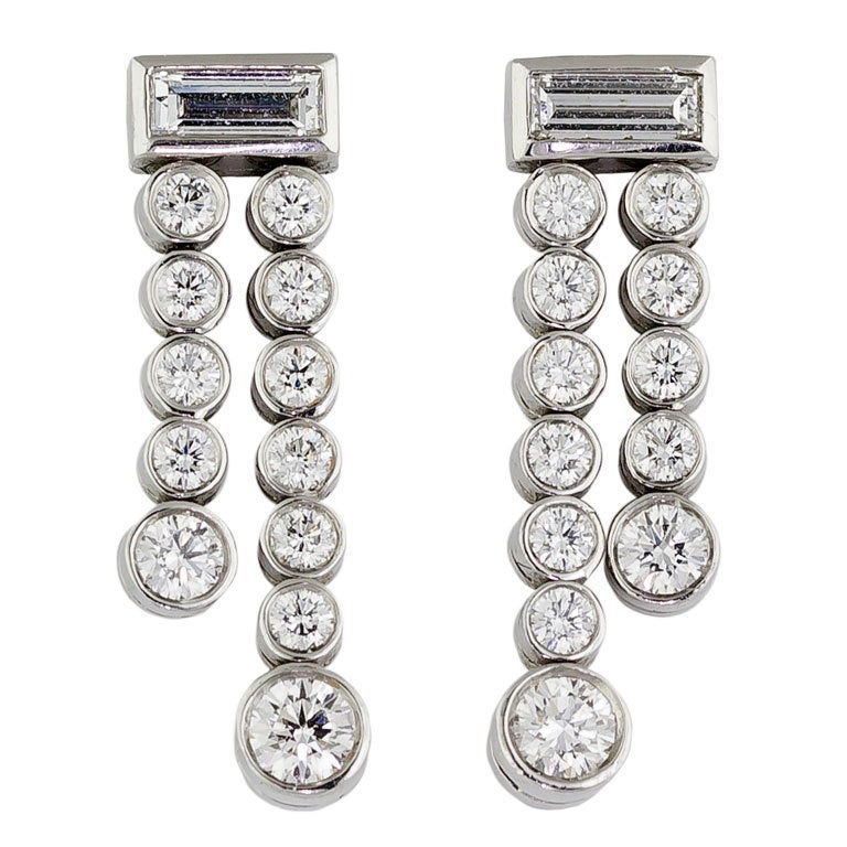 TIFFANY & CO. Jazz Diamond Platinum Earrings