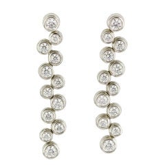 TIFFANY & CO. Platinum Diamond Bubbles Drop Earrings
