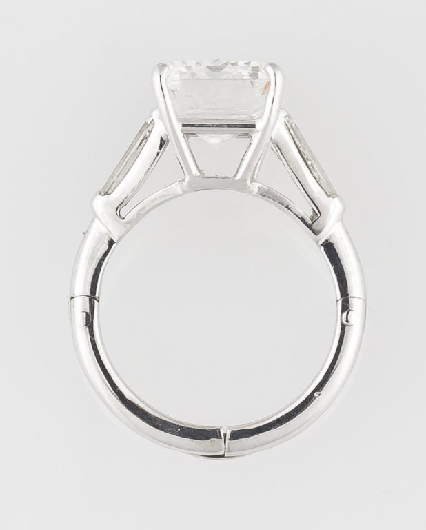IMPORTANT 7.29cts H-VVS1 Emerald-Cut Diamond Platinum Ring 1
