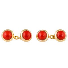 CARTIER Gold Coral Cufflinks