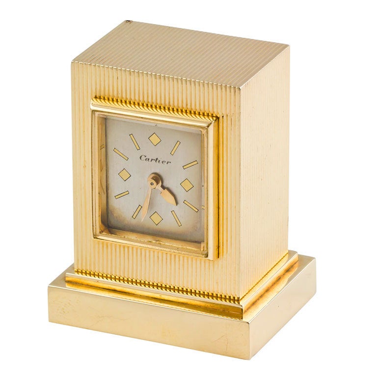 CARTIER Gold Key Winding Desk Clock For Sale at 1stDibs cartier desk
