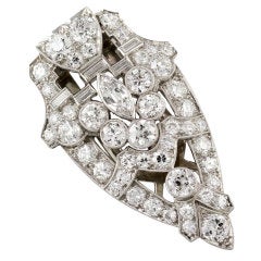 Art Deco Diamond Platinum Clip Brooch