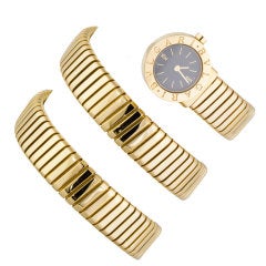 Retro BULGARI TUBOGAS Yellow Gold Snake Wrap-Around Watch