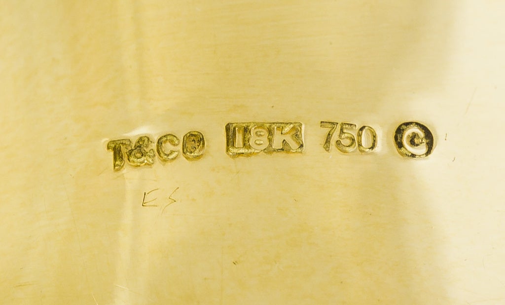 TIFFANY & CO. Gold Inlaid Black Jade Lapis Bangle Bracelet 3
