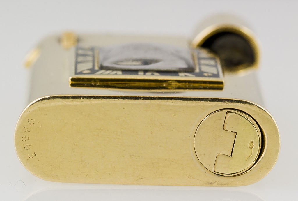gold cartier lighter with watch