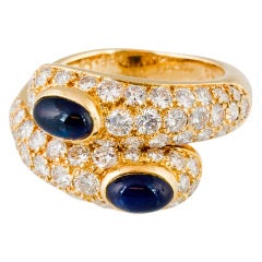 CARTIER Diamond Sapphire and Gold Contraire Ring
